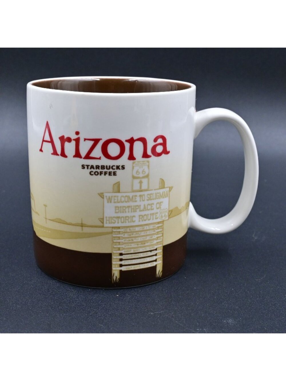 Starbucks Arizona Route 66 Coffee Mug 16oz Global Icon Series Brown Interior